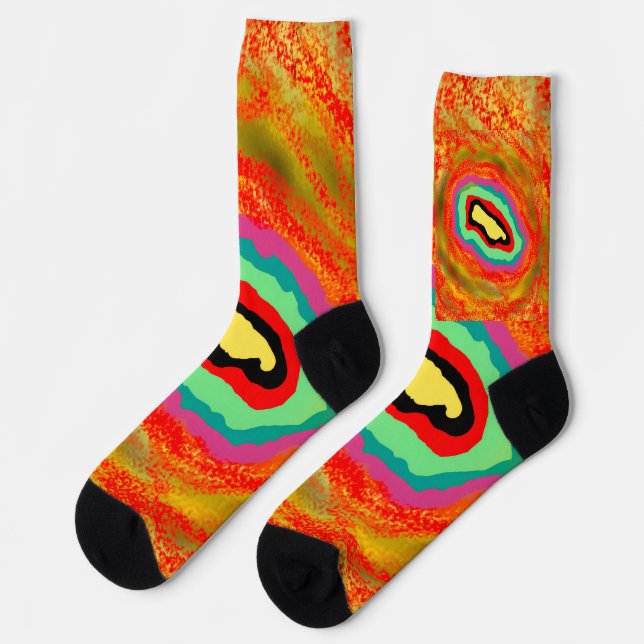 CHAUSSETTE CONCEPTION DE TYPE AUTOCHTONE AFRO ART (Gauche)