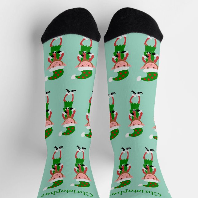 Chaussette Conception d'elfe de Noël (Haut)