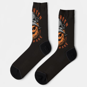 Chaussette Conception d'épouvantail de citrouille d'Halloween