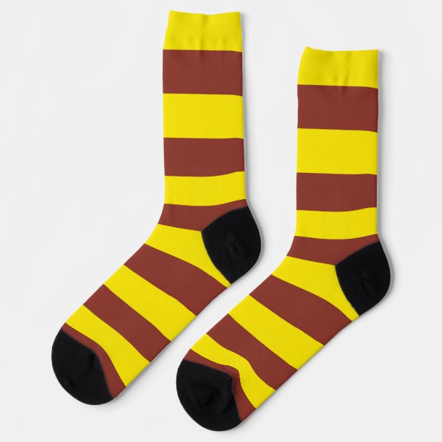Chaussette Conception des rayures jaunes et Brown (Gauche)