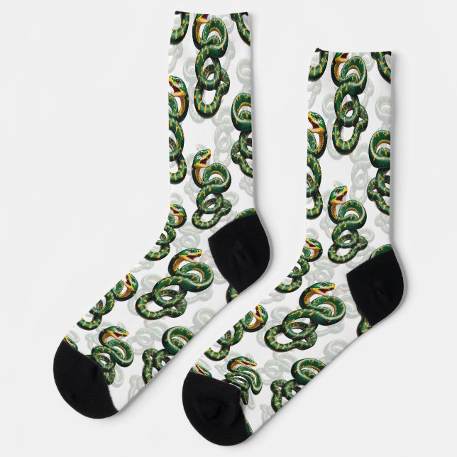 Chaussette Conception du Motif de serpent Arrière - plan blan (Gauche)