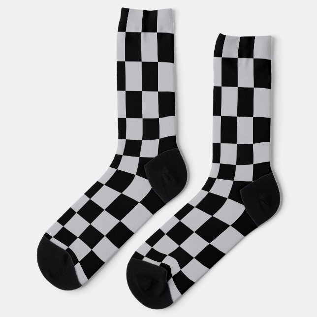 Chaussette Conception du Motif du vérificateur gris cendré (Gauche)