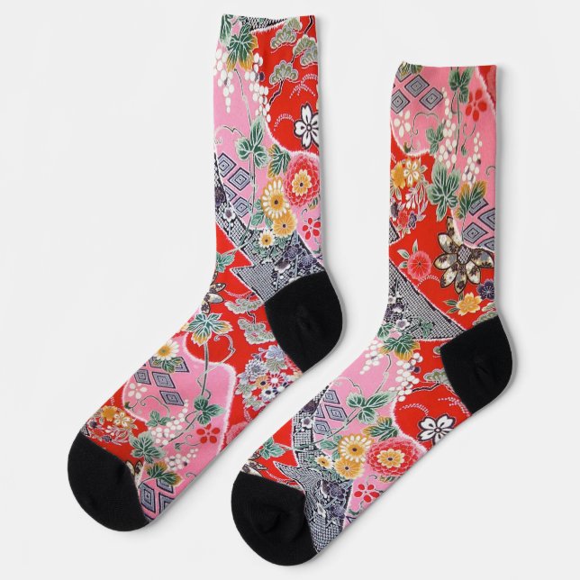 Chaussette Conception florale japonaise (Gauche)