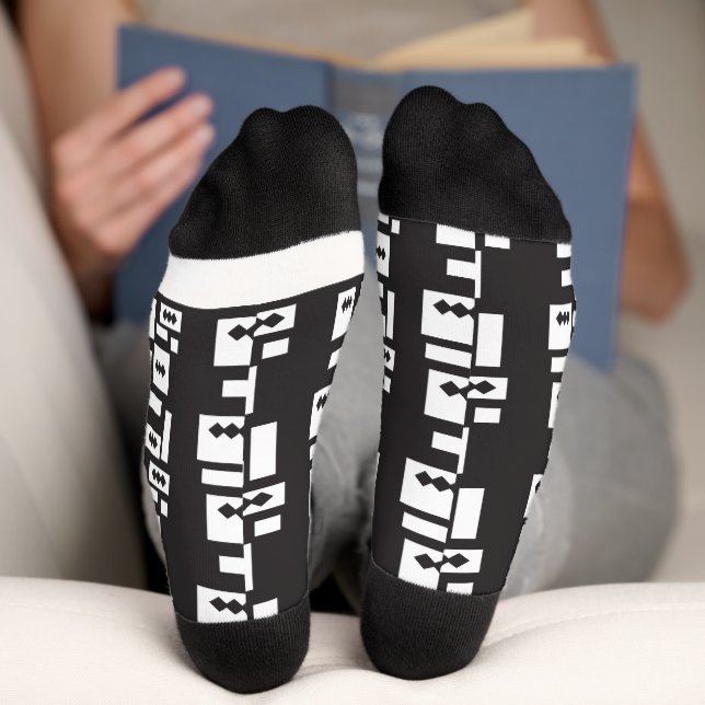 Chaussette Conception géométrique blanche symétrique avec cro (Fond)
