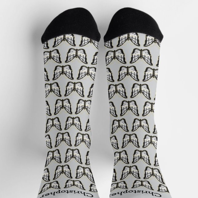 Chaussette Conception Papillon Blanc Personnalisé (Haut)