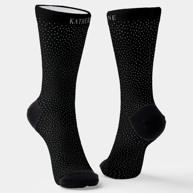 Chaussette Conception personnalisable à pois noirs et blancs (Angulaire)