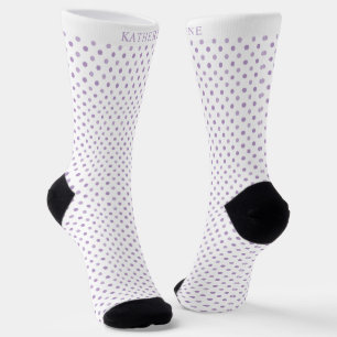 Chaussette Conception personnalisée de point blanc lavande vi