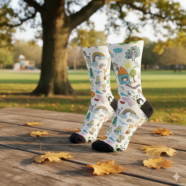 Chaussette Conception personnalisée simple Dessins d'enfants  (Créateur téléchargé)