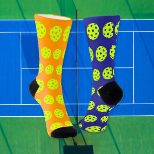 Chaussette Concombre Amusant Bleu Orange Impair Pickleball