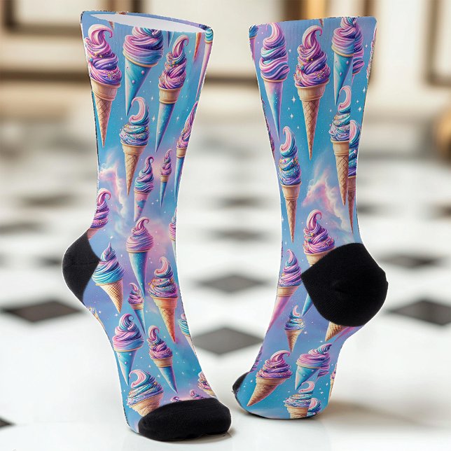 Chaussette Cônes de glace céleste (Créateur téléchargé)
