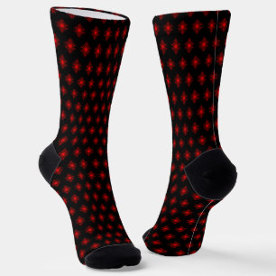 Chaussette Cool Art numérique moderne rouge et noir
