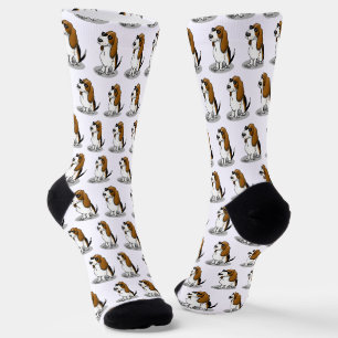 Chaussette Cool Basset Hound chien et lunettes de soleil (tri