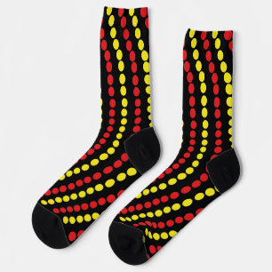 Chaussette Cool de points rouges et jaunes