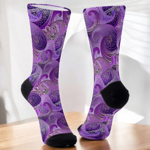 Chaussette Cool élégant Purple Paisley Motif
