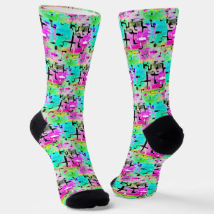 Chaussette Cool funky aux couleurs vives Abstrait