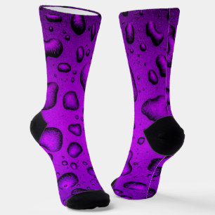 Chaussette Cool Grainy Purple gouttes d'eau motif