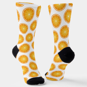 Chaussette Cool Juicy orange jaune tranche de fruits motif bl