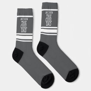 Chaussette Cool papa personnalisé Gris rayé