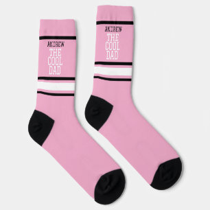 Chaussette Cool papa personnalisé rose