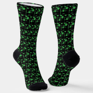 Chaussette Cool tendance Noir/Motif vert