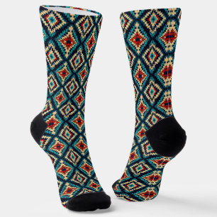 Chaussette Cool Western faux tricot Aztec