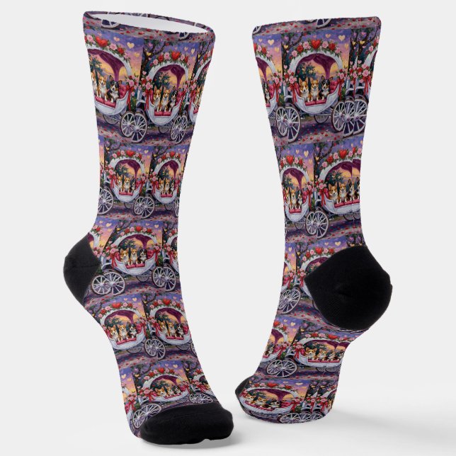 Chaussette Corgi Chien Saint-Valentin  (Angulaire)
