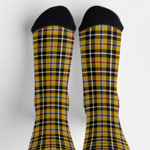 Chaussette Cornouailles National Tartan Jaune et Noir Plaid