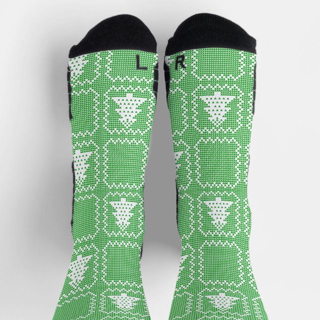 Chaussette Cosy sapin de Noël affreux pull à damiers motif (Haut)