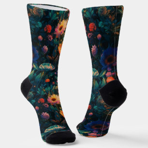 Chaussette Cottage floral foncé Jardin Chaussettes durables