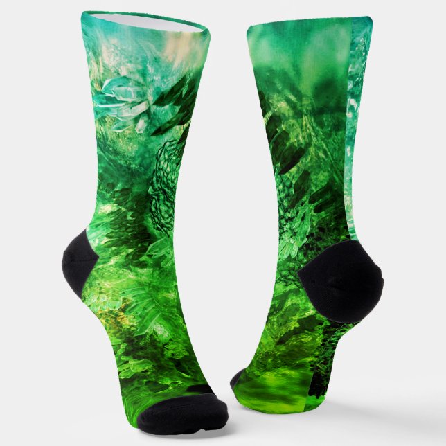 Chaussette Couches de cristaux verts (Angulaire)