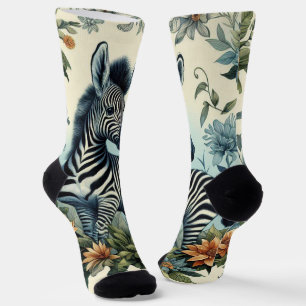 Chaussette Couleur d'eau Vintage pour bébé Zebra