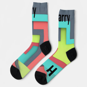 Chaussette couleur géométrique Abstraite personnalisée