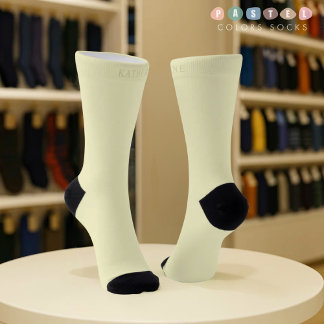 Chaussette Couleur Jaune Citron Pastel Lumière Douce Uni