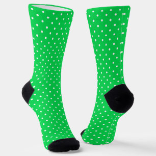 Chaussette Couleur néon avec pois blancs.
