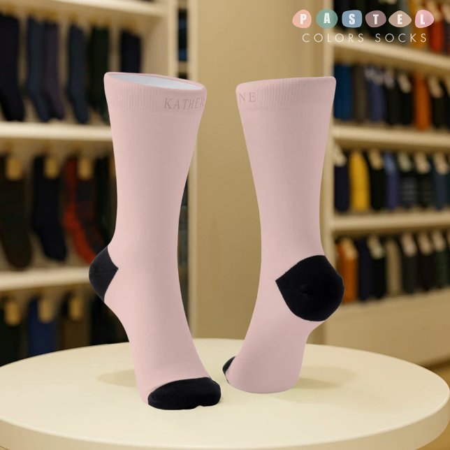 Chaussette Couleur Rose Pêche Pastel Douce Lumière Solide  (Solid Soft Light Pastel Peach Pink Color Socks
)