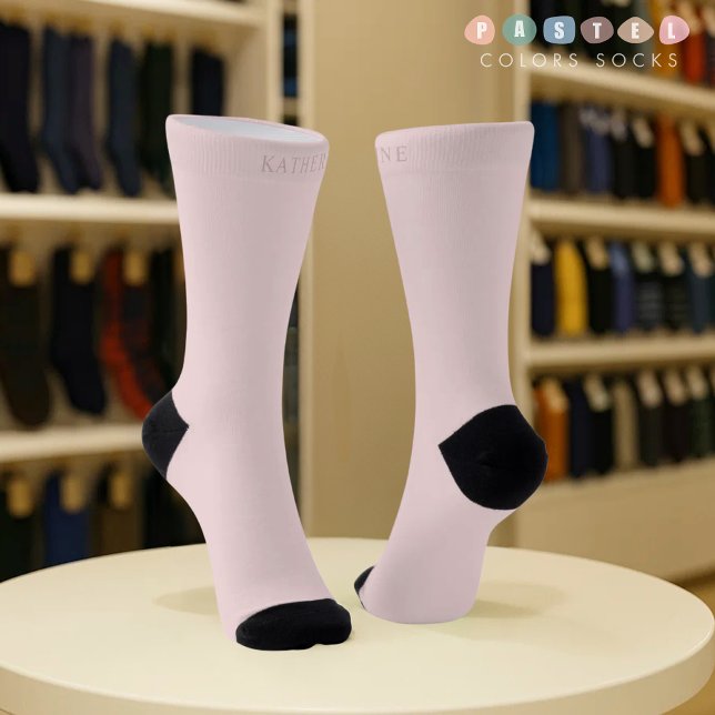 Chaussette Couleur Rose Pêche Pastel Douce Lumière Solide  (Solid Soft Light Pastel Peach Pink Color Socks
)