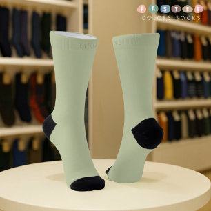 Chaussette Couleur Verte Mousse de Sauge Pastel Douce Lumière