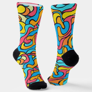 Chaussette Couleurs Abstraites Funky