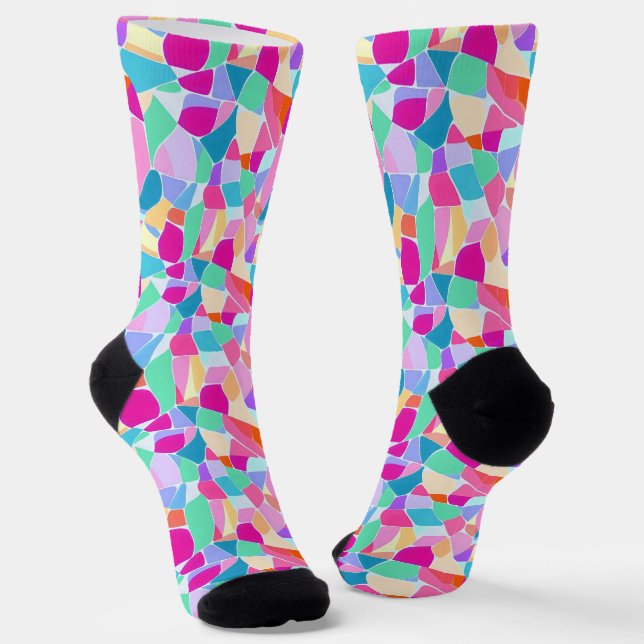Chaussette Couleurs de mosaïque colorées (Angulaire)