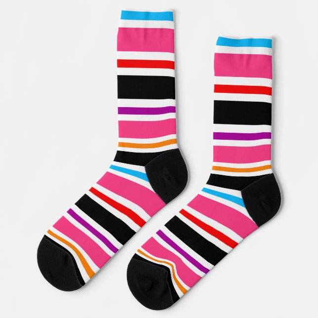 Chaussette Couleurs multiples roses noir (Gauche)