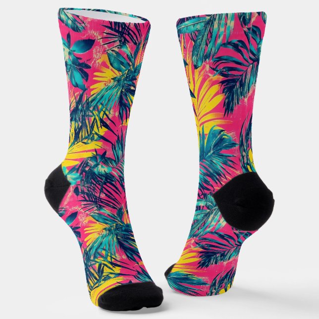 Chaussette Couleurs vives Motif exotique (Angulaire)