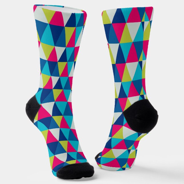 Chaussette Couleurs vives triangles sans couture motif (Angulaire)