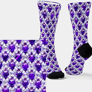 Chaussette Coupe Carré de diamants violets