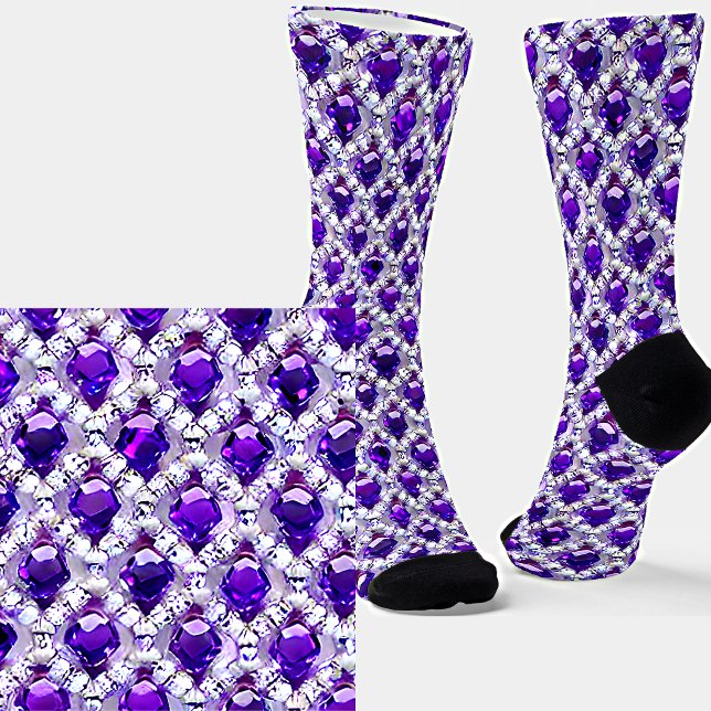 Chaussette Coupe Carré de diamants violets (Créateur téléchargé)