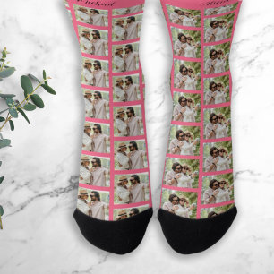 Chaussette Couple personnalisé 2 photos et noms uniques