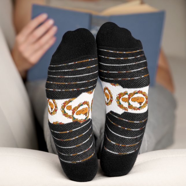 Chaussette Couronne de famille de citrouille d'automne (Fond)