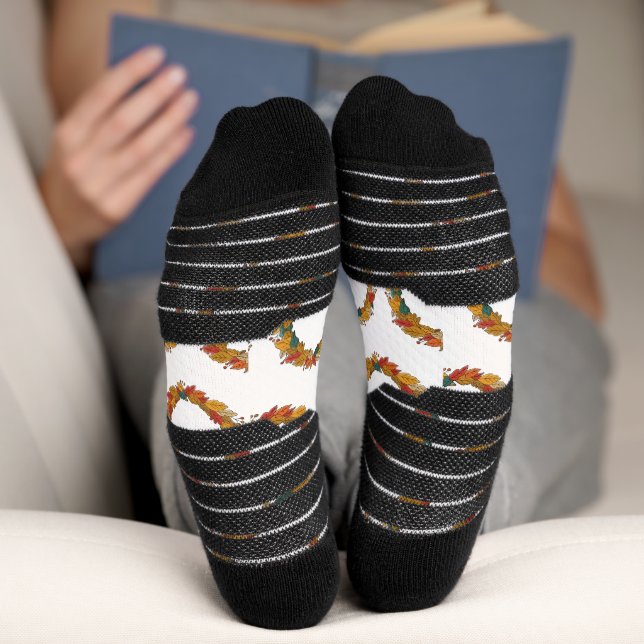 Chaussette Couronne de feuilles automnales (Fond)
