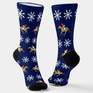 Chaussette Course de chevaux de Noël