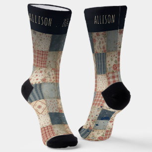 Chaussette Couverture de mémoire vintage personnalisée Nom pe