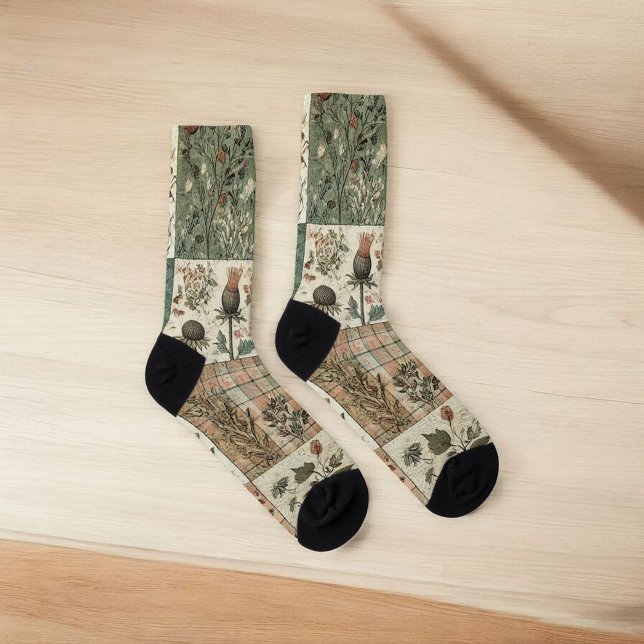 Chaussette Couvre-dorures vert et rose, couette à courtepoint (Créateur téléchargé)